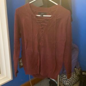 Lace up sweater